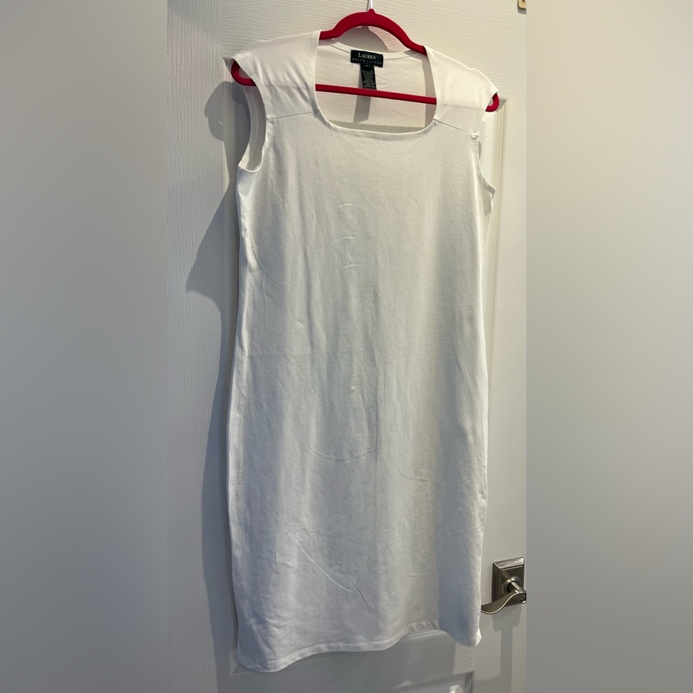 Ralph Lauren Classic White Sleeveless Dress L